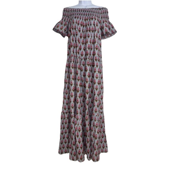 Marea Boho Floral Country Maxi Dress Peasant Purple Smocked Women Small NWT NEW - Picture 1 of 10